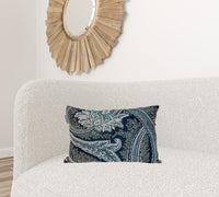 Shades of Blue Beaded Embroidery Decorative Throw Pillow