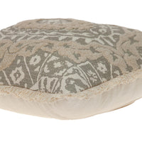 Boho Garland Beige and Khaki Decorative Accent Pillow