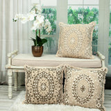 Boho Garland Beige and Khaki Decorative Accent Pillow