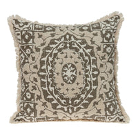 Boho Garland Beige and Dark Brown Decorative Accent Pillow