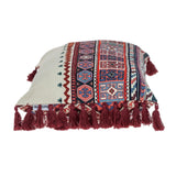 Multicolor Lumbar Throw Pillow with Tassels