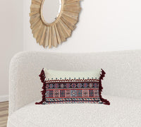 Multicolor Lumbar Throw Pillow with Tassels