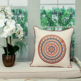 Mandala Embroidered Multicolor Throw Pillow