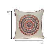 Mandala Embroidered Multicolor Throw Pillow