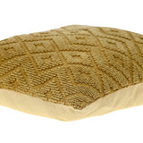 Jacquard Diamond Pattern Decorative Mustard Yellow Throw Pillow