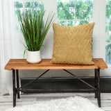 Jacquard Diamond Pattern Decorative Mustard Yellow Throw Pillow