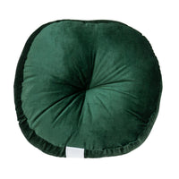 Round Tufted Dark Green Velvet Floor Pillow
