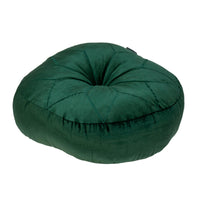 Round Tufted Dark Green Velvet Floor Pillow