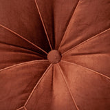 Round Tufted Burnt Orange Velvet Floor Pillow