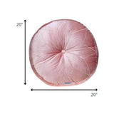 Round Tufted Pink Velvet Floor Pillow