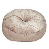 Round Tufted Taupe Velvet Floor Pillow