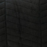 Black Quilted Velvet Zig Zag Decorative Lumbar Pillow