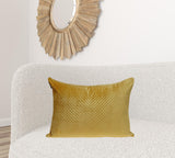 Yellow Lumbar Tufted Throw Pillow