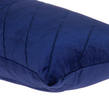Quilted Velvet Arrows Blue Decorative Lumbar Pillow