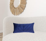 Quilted Velvet Arrows Blue Decorative Lumbar Pillow