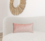 Quilted Velvet Arrows Pink Decorative Lumbar Pillow