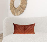 Quilted Velvet Arrows Burnt Orange Decorative Lumbar Pillow