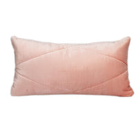 Quilted Pink Velvet Lumbar Throw Pillow