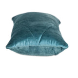 Quilted Teal Velvet Lumbar Throw Pillow