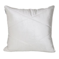 Quilted White Velvet Throw Pillow