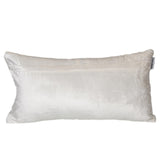 Quilted White Velvet Lumbar Throw Pillow