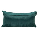 Teal Quilted Velvet Geo Lumbar Decorative Pillow