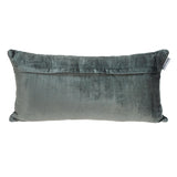 Charcoal Quilted Velvet Geo Lumbar Decorative Pillow