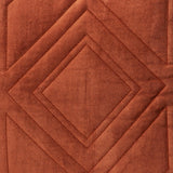 Burnt Orange Quilted Diamonds Velvet Solid Color Throw Pillow