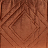 Burnt Orange Quilted Diamonds Velvet Lumbar Pillow
