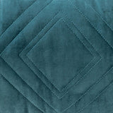 Teal Quilted Diamonds Velvet Solid Color Lumbar Pillow