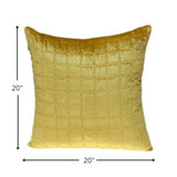 Yellow Quilted Decorative Throw Pillow