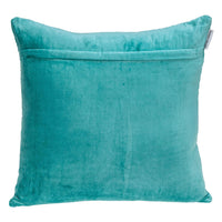 Aqua Quilted Velvet Square Throw Pillow