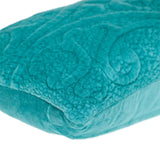 Aqua Quilted Velvet Lumbar Throw Pillow