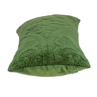 Olive Quilted Velvet Lumbar Throw Pillow