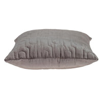 Geometric Lush Quilted Taupe Throw Pillow