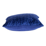 Blue Tufted Velvet Quilted Throw Pillow