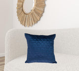 Navy Blue Tufted Velvet Quilted Throw Pillow