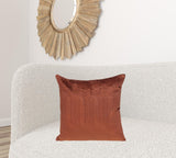 Quilted Velvet Burnt Orange Square Throw Pillow