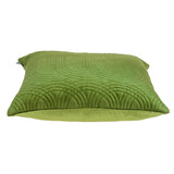 Quilted Velvet Olive Square Throw Pillow