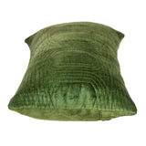 Quilted Velvet Olive Lumbar Throw Pillow