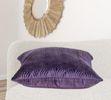 Quilted Velvet Purple Square Throw Pillow