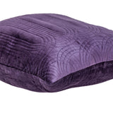 Quilted Velvet Purple Square Throw Pillow