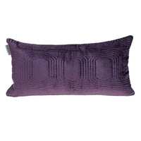 Quilted Velvet Purple Lumbar Throw Pillow