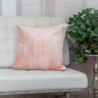 Quilted Velvet Pink Square Throw Pillow