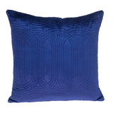 Quilted Velvet Blue  Square Throw Pillow
