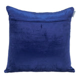 Quilted Velvet Blue  Square Throw Pillow