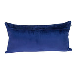 Quilted Velvet Blue Lumbar Throw Pillow