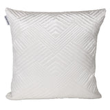 Transitional White Quilted Throw Pillow