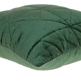 Green Chunky Geo Stitched Velvet Decorative Throw Pillow