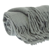 Super Soft Gray Soft Solid Color Handloomed Throw Blanket